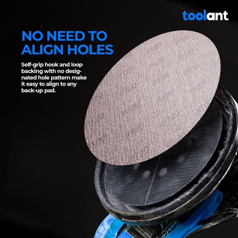 toolant Mesh Abrasive 9 inch Drywall Sander Sandpaper (120 grit - 10pcs), Dust-Free Hook and Loop Drywall Sanding Disc - Image 4